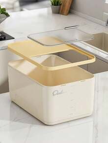 5/10/15kg Large Capacity Rice Flour Storage Container Thickened Push Pull Lid Airtight Kitchen Food Organization Box For Home Pantry Organization Storage Solutions Kitchen Essentials - transparent - View 5