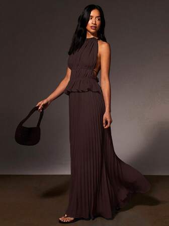 Athîral Women's Sleeveless Solid Color Minimalist Dress, Everyday Wear