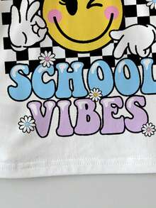 SHEIN Multicolor Fabric Baby Girls T Shirt Regular Length Short Sleeve Round Neck - Multicolor - View 6
