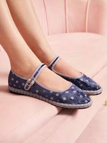 CUCCOO DOLLMOD Giày bệt Mary Jane nhung cổ điển màu đỏ tía thoải mái dành cho nữ, thời trang và thanh lịch - Màu tím - Xem 4