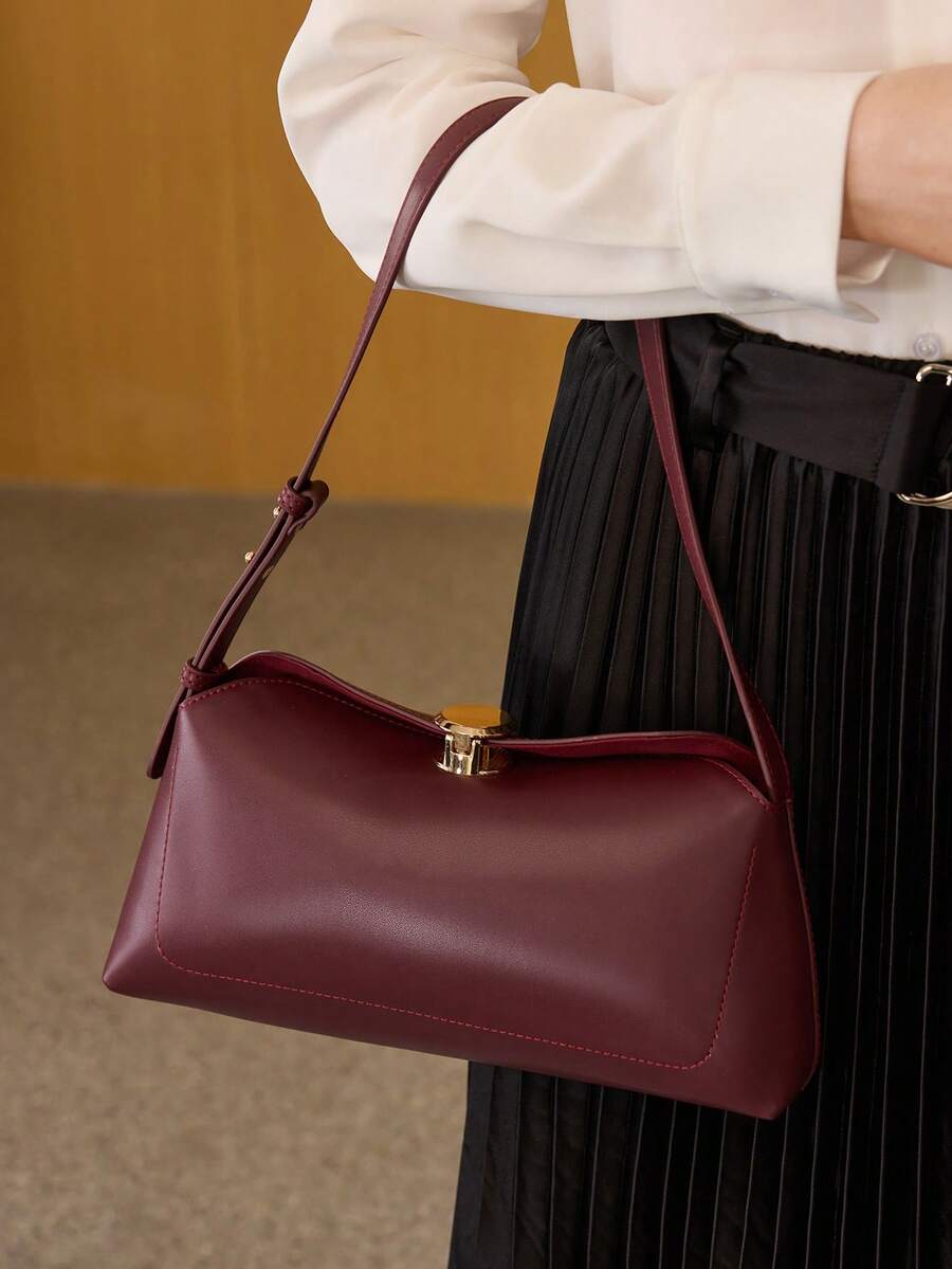 MOTF PREMIUM PU LEATHER KISS LOCK SHOULDER BAG