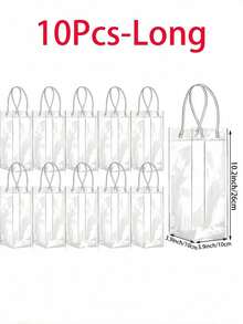 1/10/20 个装透明礼品袋，带提手，加厚可重复使用 PVC 透明收纳袋，适用于婚礼、派对回礼、购物袋，也适用于情人节、母亲节、毕业季、圣诞节、生日庆祝活动等场合。 - 彩色 - 查看 13