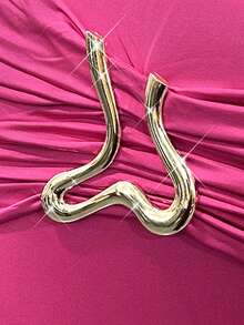 Almamuse Plus Size Solid Color Round Neck Regular Shoulder Long Sleeve Cropped Top With Metal Ring Decor And Mini Skirt 2-Piece Set - Hot Pink - View 2