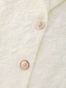 Chiquease Women's Elegant Commuter Cinched Waist Single-Breasted Long Sleeve Blazer - Apricot - View 7