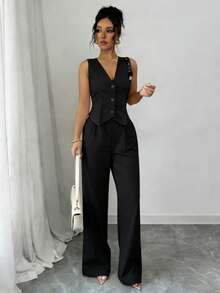 Women Two-Piece Outfits - Black - View 2