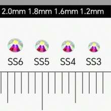 1440颗圆形平底玻璃水钻，DIY服装配饰 - 白色 - 查看 5