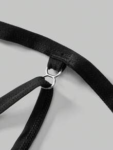 DrisQ 男士纯色细肩带时尚设计三角裤，性感内裤 - 黑色 - 查看 5