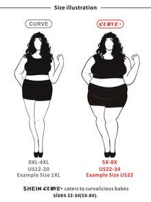 SHEIN CURVE+ Áo thun tay ngắn màu trơn cỡ lớn, thường ngày, mùa hè - Hồng - Xem 10