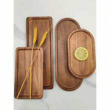 1 pieza Bandeja de madera de acacia, ovalada larga, bandeja de madera, bandeja de exhibición de belleza, bandeja de perfume, bandeja de baño, bandeja de cubiertos de madera, bandeja de pasteles, bandeja de cocina, soporte de exhibición de cumpleaños, bandeja de jardín, bandeja de magdalenas, adecuada para cumpleaños, Pascua, los talla grande vendidos recientemente, decoraciones de mesa, adecuada para postres, pasteles, pan, perfumes, joyas, artículos de baño, cosméticos, para vacaciones en la playa, colección de baño, colección de dormitorio, gran capacidad - Múltiples especificaciones - Ver 12