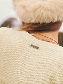 Aralina 女士纯色纽扣前开襟长袖连体睡衣 - 米色 - 查看 3