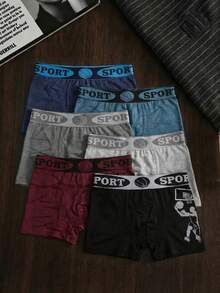 Men's Sports Style Print Basketball Elastic Fabric Fit Tight Fit All Season Use Daily Boxer - 彩色 - 查看 2