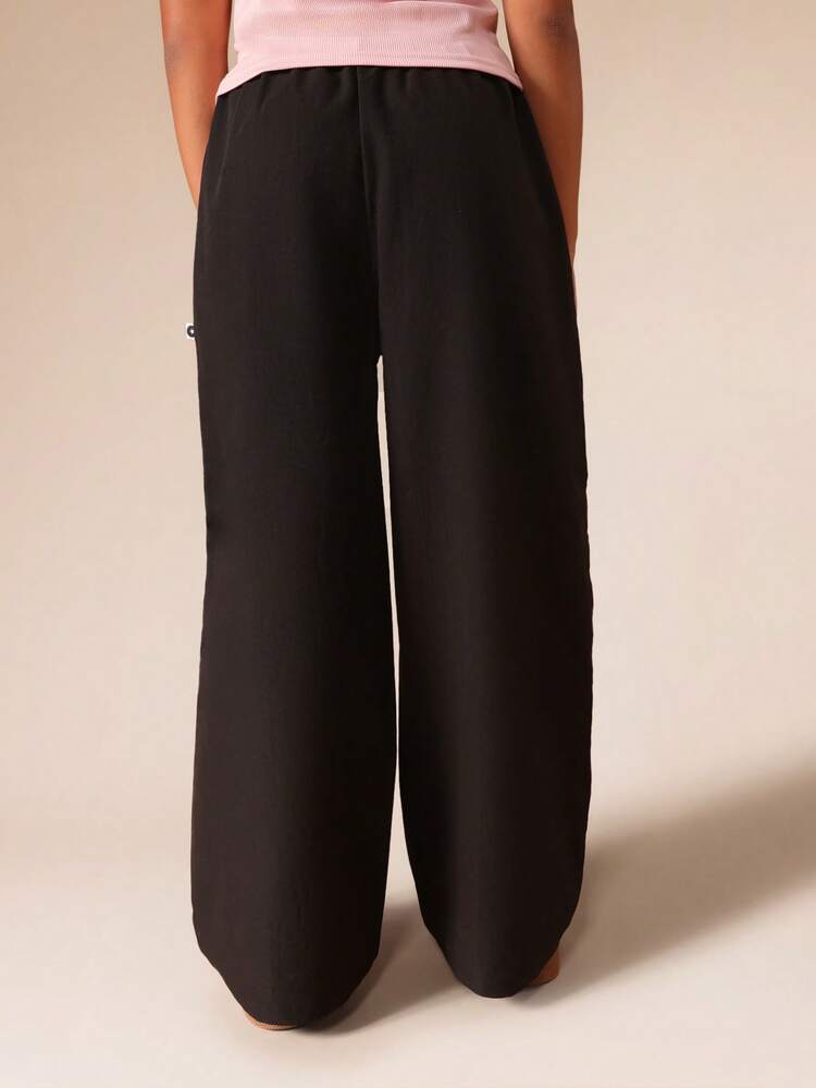 Drawstring Joggers With Bear Emblem