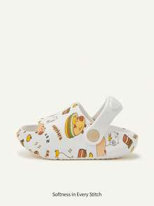 Cozy Pixies 1 Pair Breathable Open Toe Cute Cartoon Capi Bara Slip-On Sandals, Summer Outdoor Beach Non-Slip Flat Baby Slippers - White - View 3