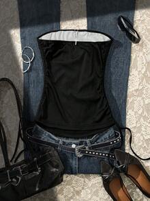 Glimmora Women's Fashionable Cat Print Tube Top, Summer - Multicolor - View 2