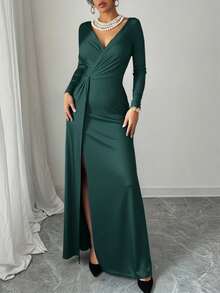 Women Long Dresses - Green - View 5