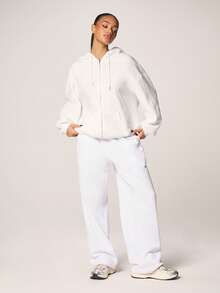 MISSGUIDED The Wifey Club Zip Up Hoodie With Drawstring And Front Zipper Black Text Print Fall Winter Casual Oversized - White - View 4