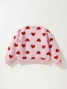 Maija Kids 粉色女童印花宽松圆领休闲卫衣 - 粉色 - 查看 2