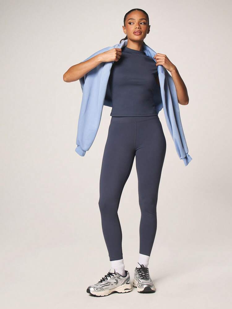 MISSGUIDED Leggings a vita alta in tessuto ad assorbimento di umidità per yoga, corsa, allenamento, palestra e abbigliamento sportivo