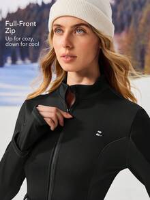 OutZeal Women Thermal Lined Tummy Control Zip Pocket Waist Belt Outdoor Jumpsuit Winter Skiing Hiking - Black - View 2