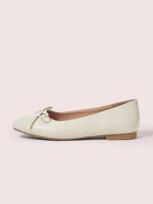 CUCCOO DOLLMOD Sapatilhas femininas casuais, versáteis e minimalistas com detalhe de laço para o dia a dia. - chantilly - Ver 2
