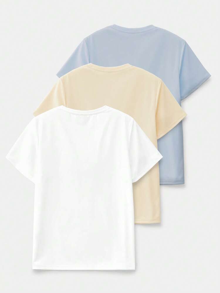 SWAVVY Men's Casual Solid Color Crew Neck Short Sleeve T-Shirt, Summer - Multicolor - View 7