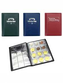 Pack Of 1 NICEYARD 120/60 Pocket Artificial PU Leather Coin Collection Album Book Collection Money Storage Bag PVC Film - Multicolor - View 3