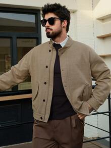 DAZY Men's Casual Versatile Brown Jacket, Suitable For Spring And Autumn - Brown - View 5