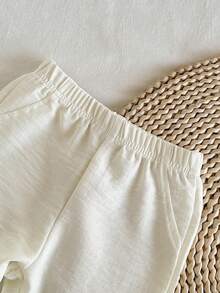 Vintaside Kids Tricou casual versatil cu mânecă scurtă și guler pentru bebeluși băieți, asortat cu pantaloni casual simpli, potrivit pentru ținute zilnice în aer liber și cumpărături, primăvară/vară