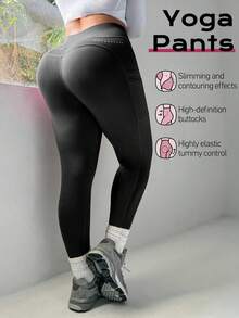 Velisys Plus Size High Waist Compression Leggings With Pockets, Reflective Dots, Butt Lifting