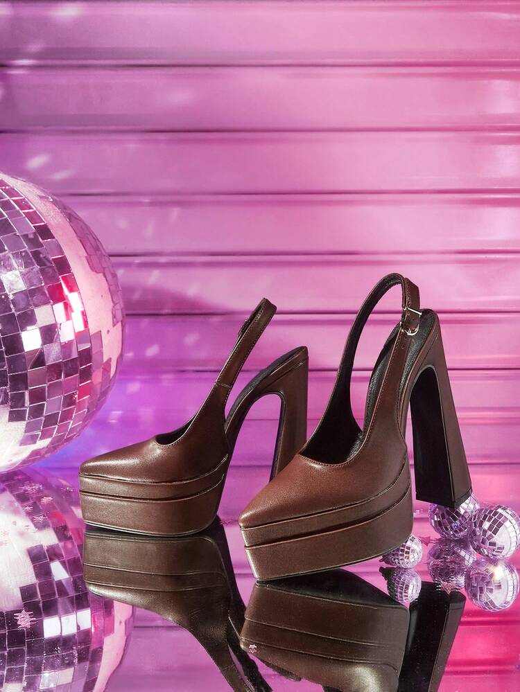 CUCCOO LuxiPop 女性用 無地カジュアル ミニマリスト 多用途 ハイヒール プラットフォームパンプス、ハロウィン、クリスマス、パーティー、秋のナイトクラブ衣装に適しています