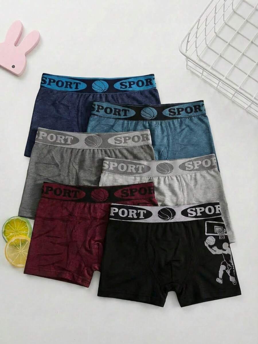 Hombre estilo deportivo estampado baloncesto tejido elástico transpirable ajuste ceñido todas temporadas uso diario bóxer - Multicolor - Ver 1