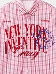 EASEVO Plus Size Men's Printed Casual Shirt, Suitable For Summer - Red - View 4