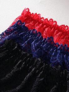 Seduluxe 3pcs/Set Plus Size Lace Sexy Open Crotch Panties - Multicolor - View 3