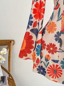 Soleia 大码女士度假网纱印花连体裤 - 彩色 - 查看 4