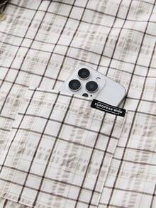 SWAVVY Camisa casual de bolsillo de manga corta y de un solo pecho a cuadros para hombres - Azul y blanco - Ver 4