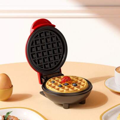 Teckwe Máy làm bánh waffle mini - Phích cắm EU, làm bánh waffle, khoai tây chiên, bánh waffle keto cho một khẩu phần, lớp chống dính dễ vệ sinh.