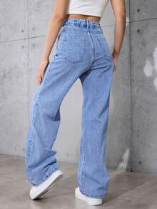 女士牛仔裤 - 藍色 - 查看 2
