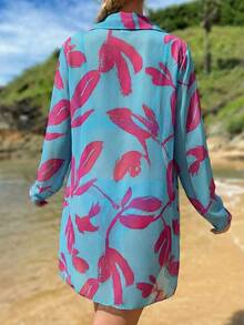 Swim Lushoire 女士夏季度假沙滩吊带比基尼套装（含罩衫）（随机印花） - 彩色 - 查看 2