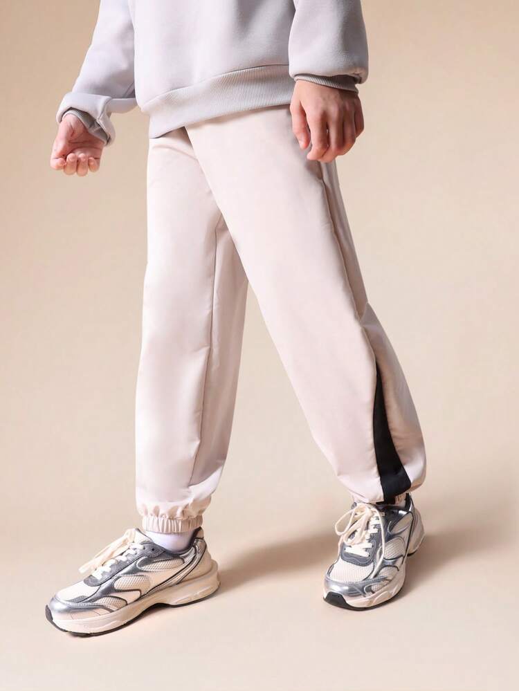 Nylon Jogger Pants With Elastic Waist