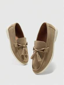 CUCCOO BIZCHIC Women's Casual Versatile Commuting Minimalist Daily Bow Decor Flats - Dark Grey - View 5