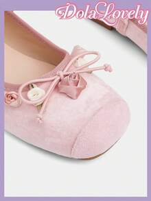 Dola Lovely Women's Casual Comfortable Flats With 3D Flower Decor For Christmas - Baby Pink - View 4