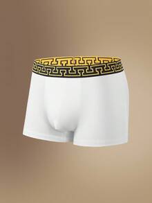 SHEIN 男士简约织带拼接平角内裤 - 彩色 - 查看 7