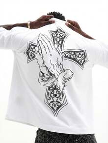 This Short, Rhinestone-Embellished Cross-Strap T-Shirt Features Decorative Details And Is Perfect For A Casual Street Style. - 白色 - 查看 7