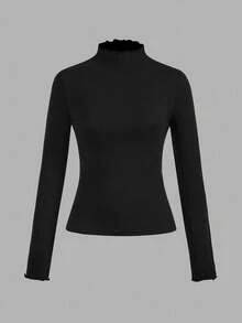 SHEIN EZwear 3件套休闲简约黑色、白色、灰色长袖紧身T恤，秋冬季 - 彩色 - 查看 7