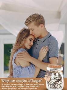 1PC Hugs In A Jar, Hugs To Give Those You Miss, HUG Wooden Cutout Letter Funny Gifts, Jar Of Hugs Gift For Birthday, Anniversary, Christmas, Valentine's Day, Thanksgiving. HUG Wooden Cutout Letter Gifts For Parents And Relatives, And Friends. Christmas Gift, Xmas Gifts, Christmas Stocking Fillers, Christmas Decorations - Hugs In a Jar - View 4
