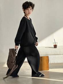 DAZY 男童落肩卫衣和牛仔裤休闲两件套