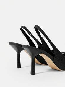 CUCCOO HITCHD Women's Fashionable Elegant Party Glitter Bow Decor Pumps - Black - View 8