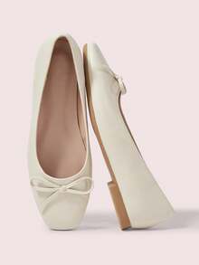 CUCCOO DOLLMOD Sapatilhas femininas casuais, versáteis e minimalistas com detalhe de laço para o dia a dia. - chantilly - Ver 1