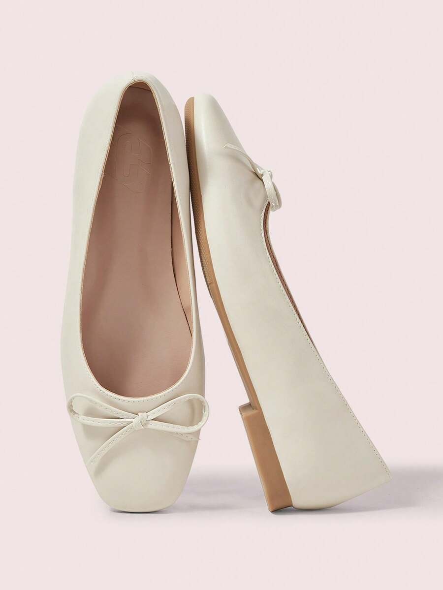 CUCCOO DOLLMOD Sapatilhas femininas casuais, versáteis e minimalistas com detalhe de laço para o dia a dia. - chantilly - Ver 1