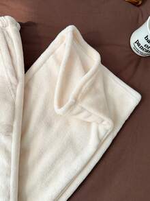 Franclia 女士休闲简约口袋法兰绒抓绒家居裤/睡裤 - 白色 - 查看 6